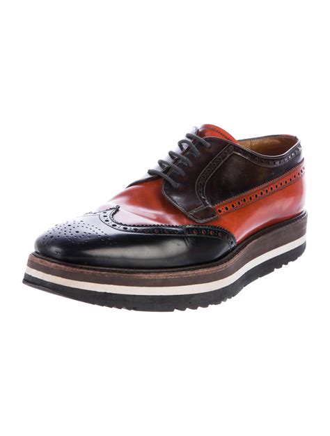 prada mens platform brogues|Prada men's lace up shoes.